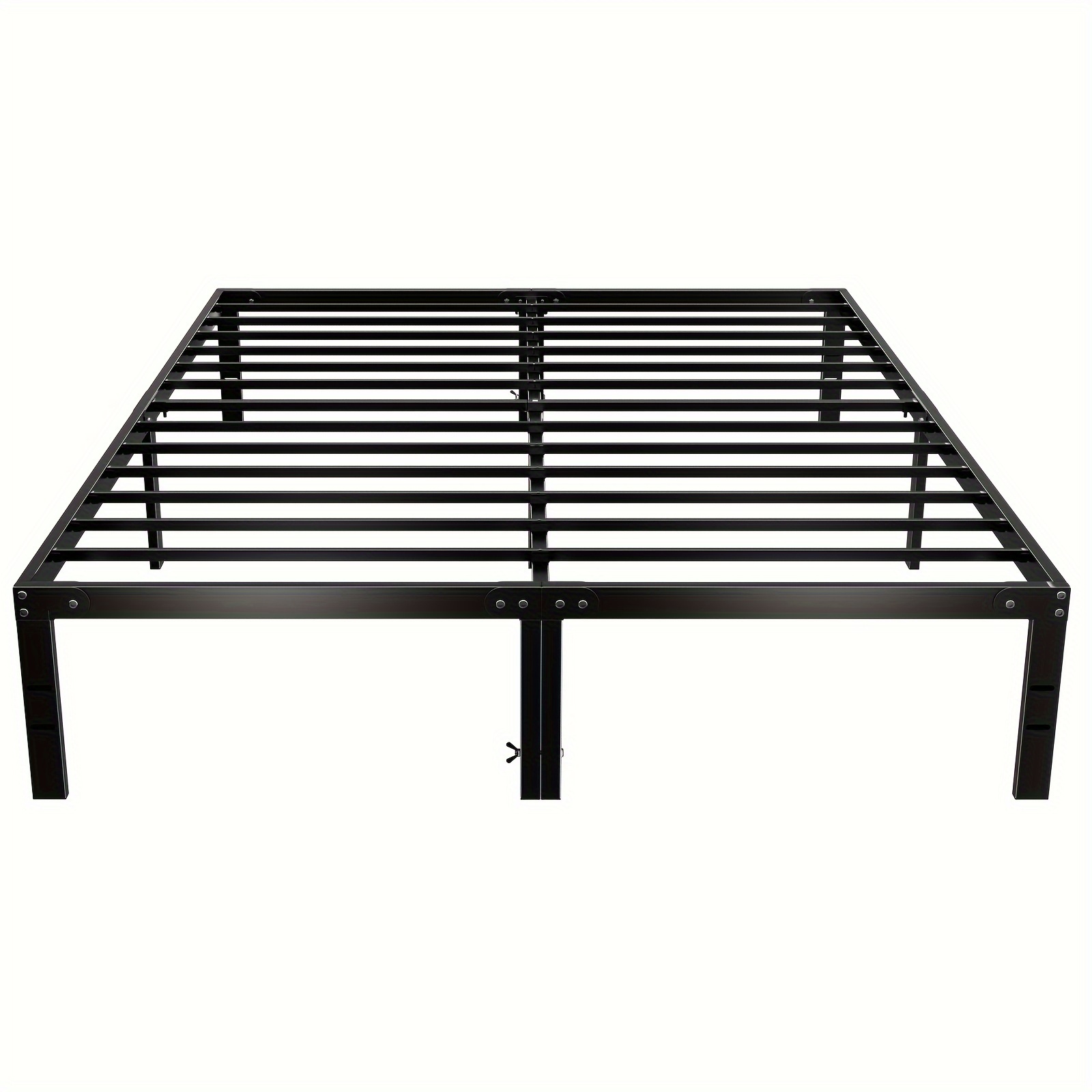

Queen Size Bed Frame - Heavy Duty Metal Platform Bedroom Frames King Size With Storage Space, No Box Spring Needed, 14 Inches High, Sturdy Steel Slat Support, Black