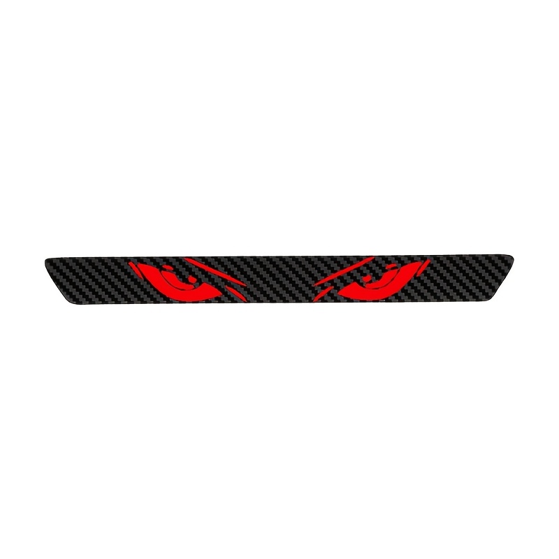 1pc Car High Brake Light Sticker, Eye Decal Style Tail Light, Carbon Fiber Texture Stickers Eye Pattern, Projection Light Strip Decals For Bumper Tail, Fits For Most Car Models