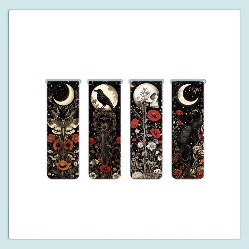 4pcs Magnetic Bookmarks With Designs - Moth, - , Students & Teachers