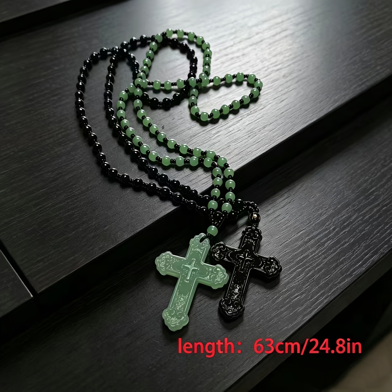 Unisex Retro Carved Cross Guardian Pendant Necklace