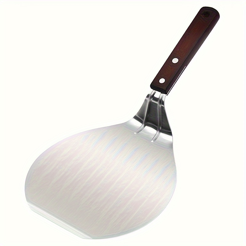 

1pc, Stainless Steel Pizza Shovels, Wood Handle Round Pizza Spatula, Cake Shovel, Bread Cutter , Oven Pan, Kitchen Utensils, Kitchen Supplies, Kitchen Accessories, Kitchen Stuffs