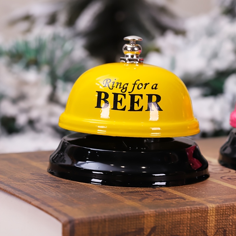 TEMU Student Gift, Creative Yellow-pink And Coffee-colored Metal Bar Counter Bell Reminder, Restaurant And Bar Ring Bell, Hand-operated Answer Bell,