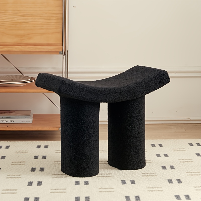   plastic living room creative low stool household entryway minimalist small stool shoe bench   shoe changing stool lamb wool   shoe changing stool Product details 4