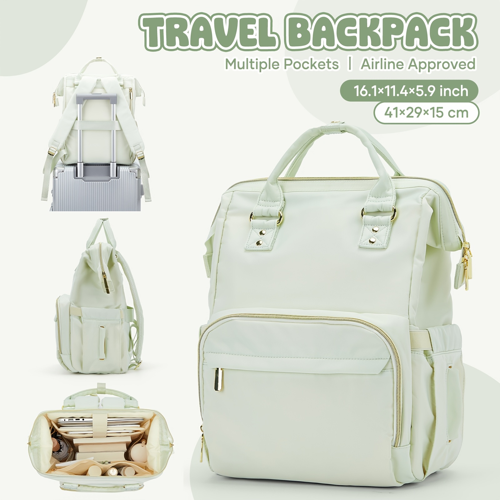 womens large capacity travel backpack 15 6 inch laptop bag - Temu Mauritius