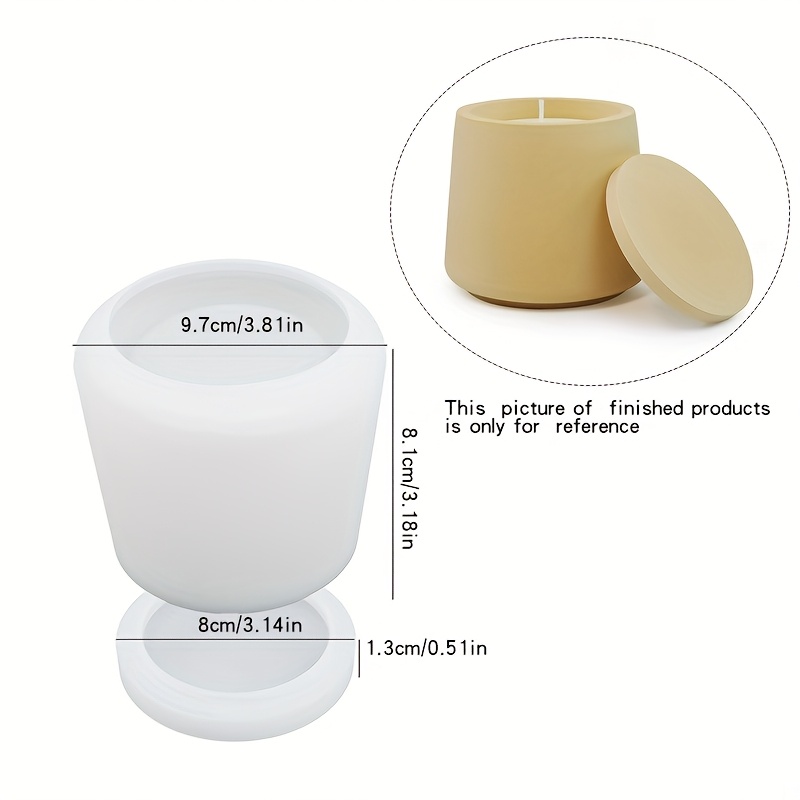2pcs/set Silicone Candle Jar Molds With Lid, Silicone Storage Box Mold For Plaster Resin Concrete Cement Casting, Slicone Succulent Planter Molds For Diy Handmade Crafts, Home Decor