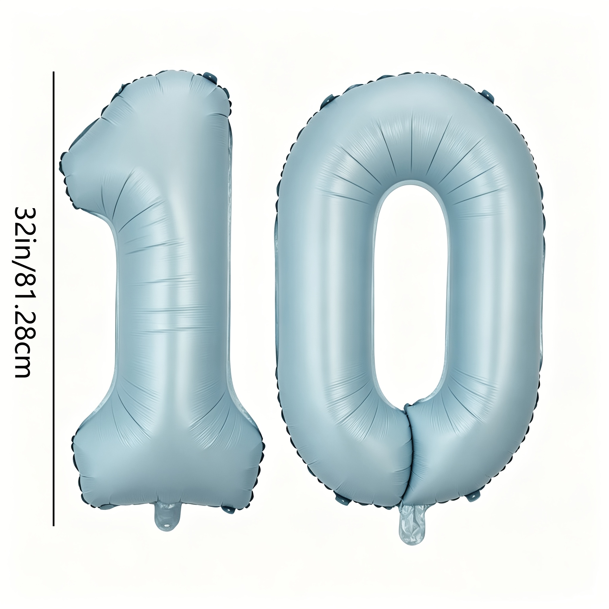 TEMU 2pcs 32-inch Vintage Blue Foil Balloons, Birthday Parties, Anniversary Decorations, Photo Prop Decor, Suitable For Indoor And Outdoor Use