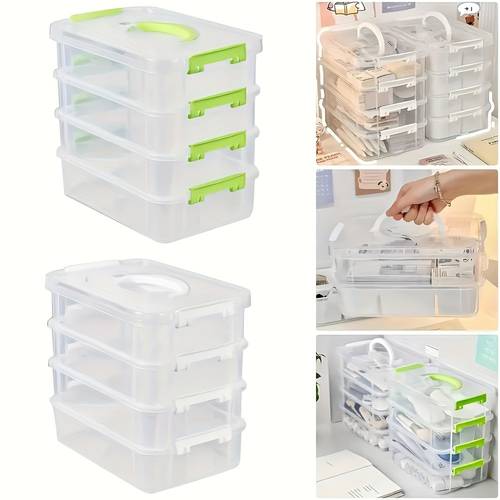 1pc storage organizer storage box sorting box for small particle parts compartments drawer large stackable clear plastic desk organizer with lid storage for home office and office supplies