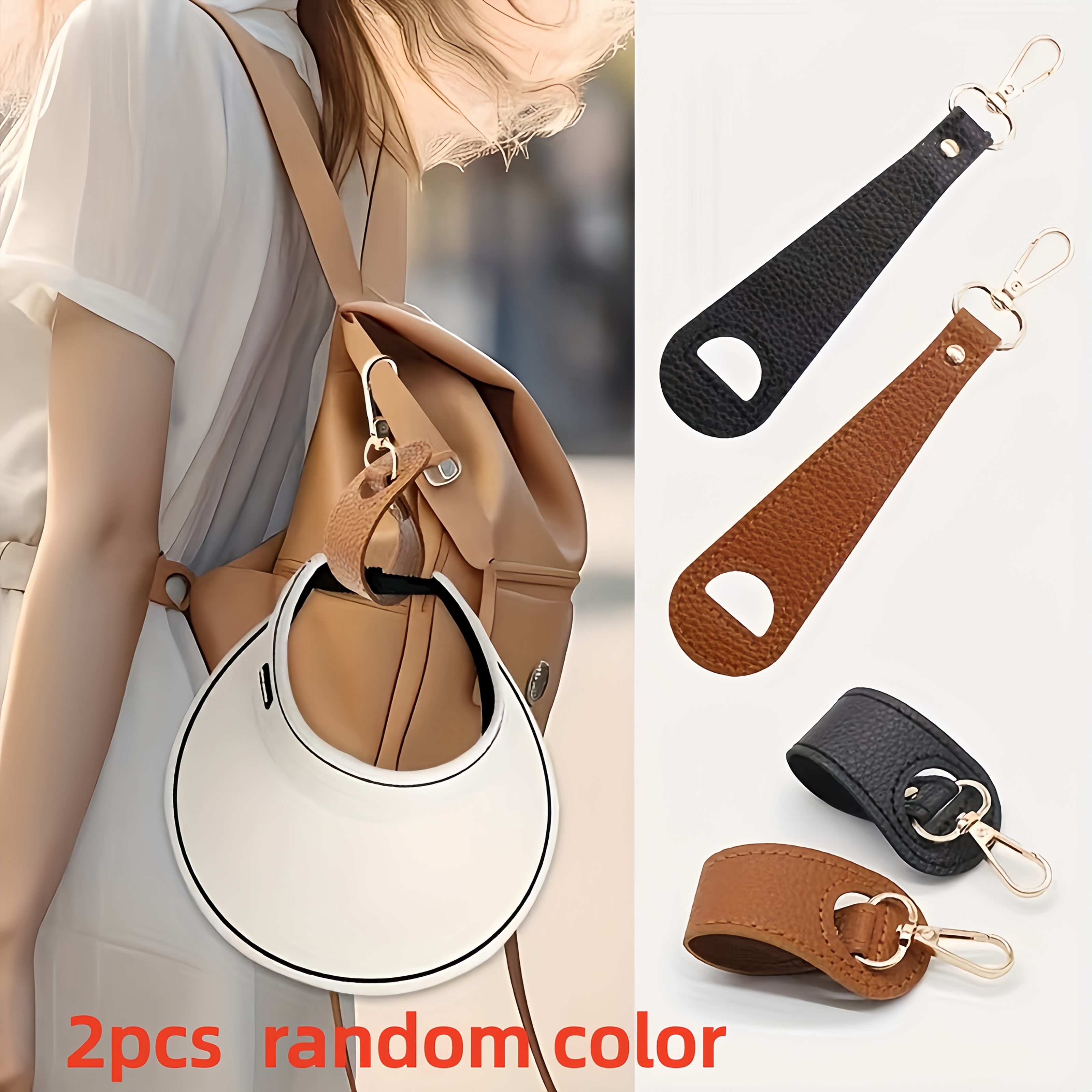 2pcs travel portable gloves scarves storage buckles hat clips multifunctional luggage pendant clips made of pu material suitable for travel outdoor and daily use as   free storage clip suitable for hanging hats scarves random