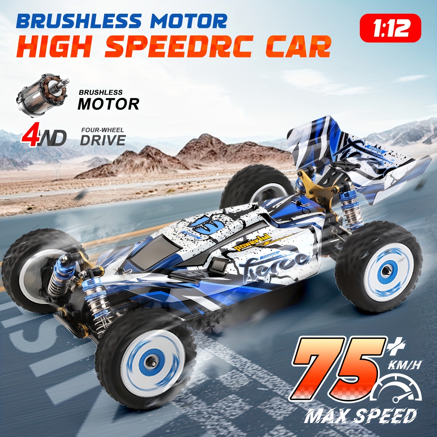 

75km/h Remote Control Racing Car, 4wd Remote Control Racing Brushless Electric Off-road Drift Remote Control Adult Christmas Thanksgiving Day Gift