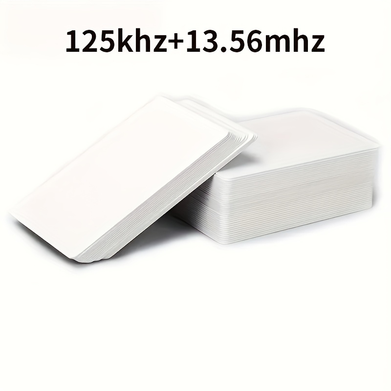   20pack 125khz 13 56mhz cards tk4100 f08   rfid combo card white blank printable rfid nfc cards for access control two chips in one card