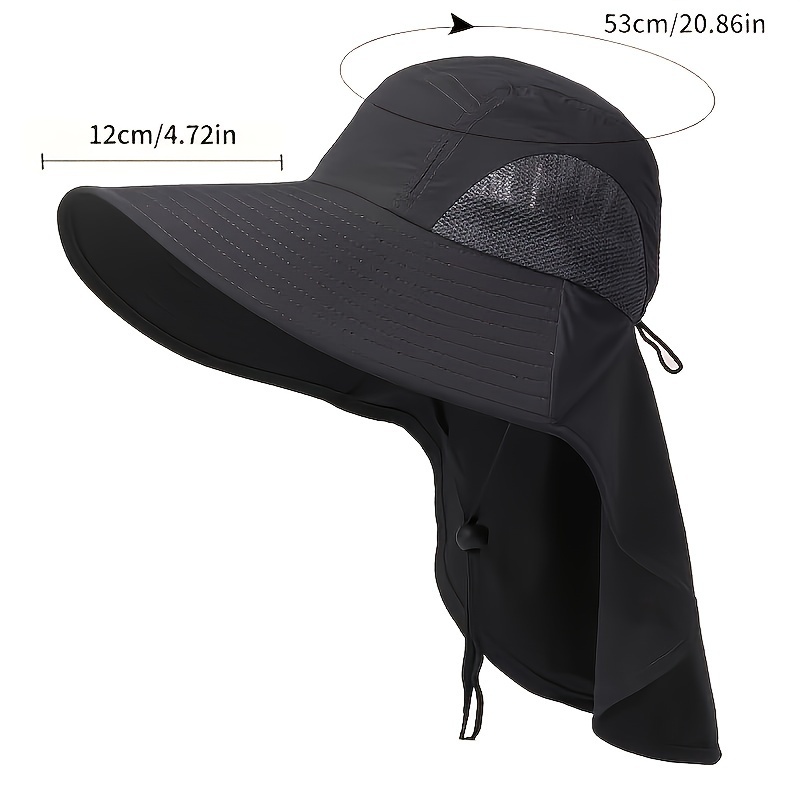 unisex uv protection bucket hat neck flap summer outdoor Temu United Kingdom