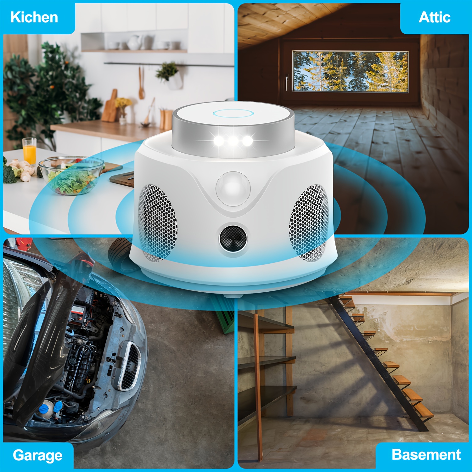 1pc High-Power Soundwave technology Pest Repeller - USB-Powered, Effective Against Mice, Roaches, and More