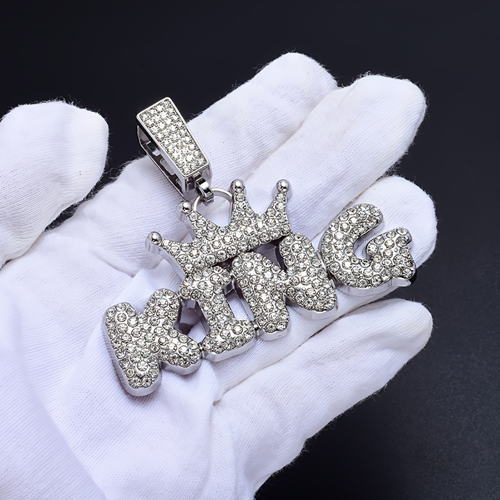 mens jewelry silvery hip hop cz pendant fashion Temu