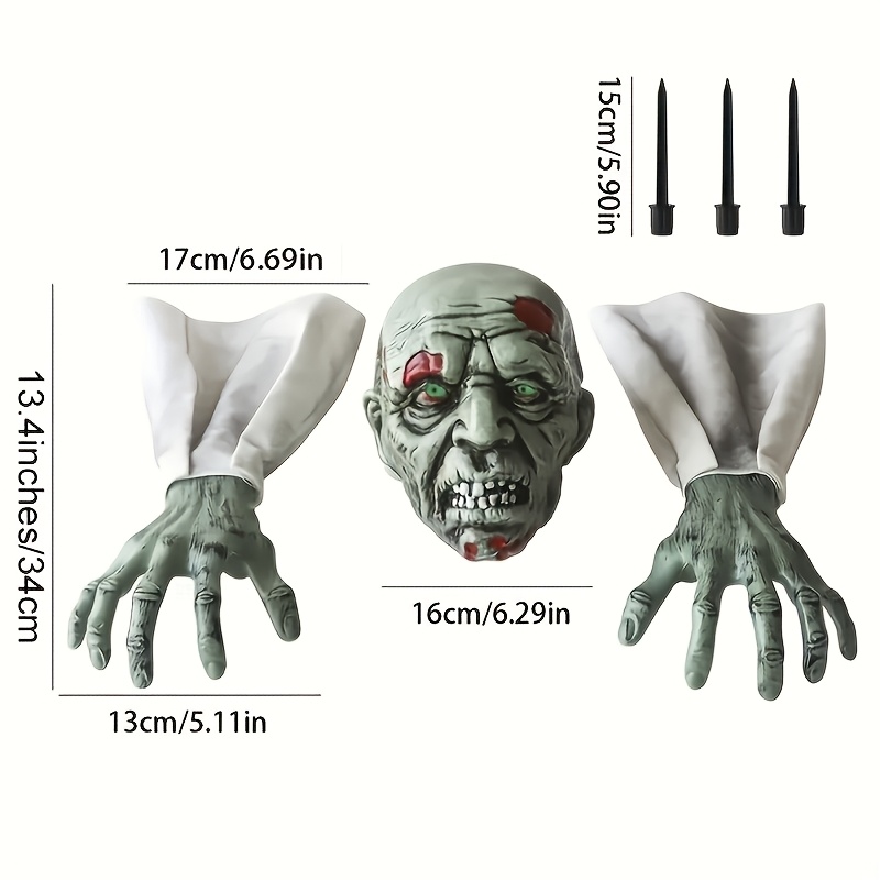 3pcs Realistic Halloween Skeleton Stakes - Spooky Ground Breaker With And , Outdoor Lawn And Garden Decor For Halloween Parties, Durable Plastic Yard Decoration, Halloween Decorations