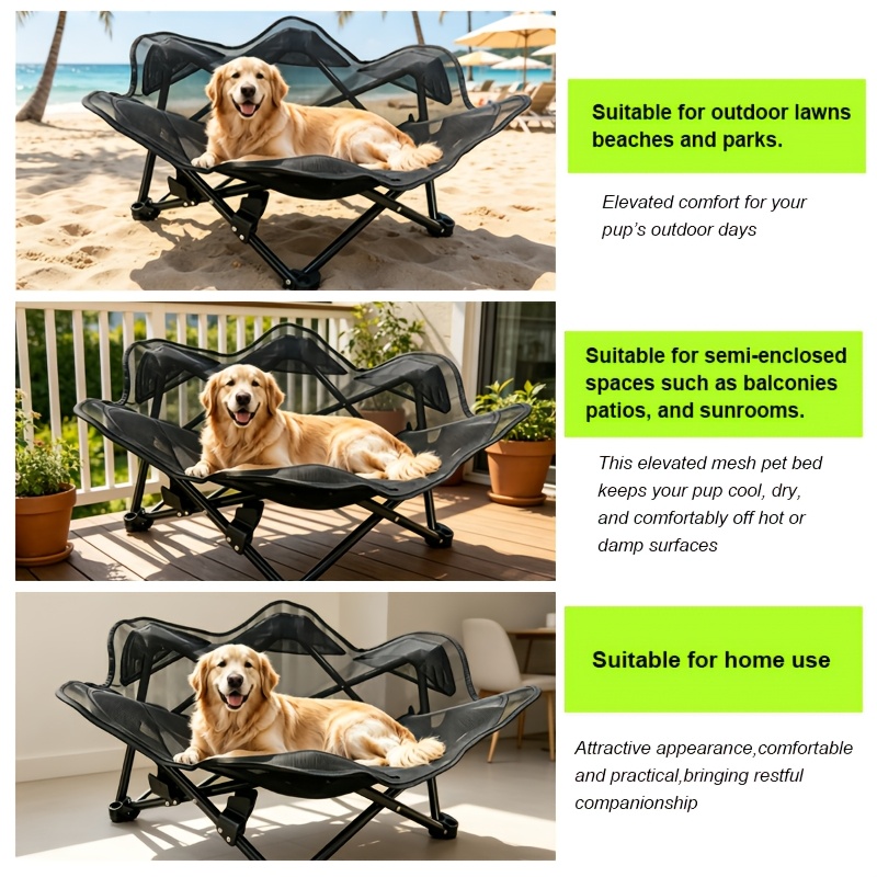 a foldable hexagonal breathable mesh dog bed with a compact space saving hexagonal frame the innovative hexagonal petal shaped bed surface   seamlessly   decor the   bed area allows pets to   comfortably     Product details 0