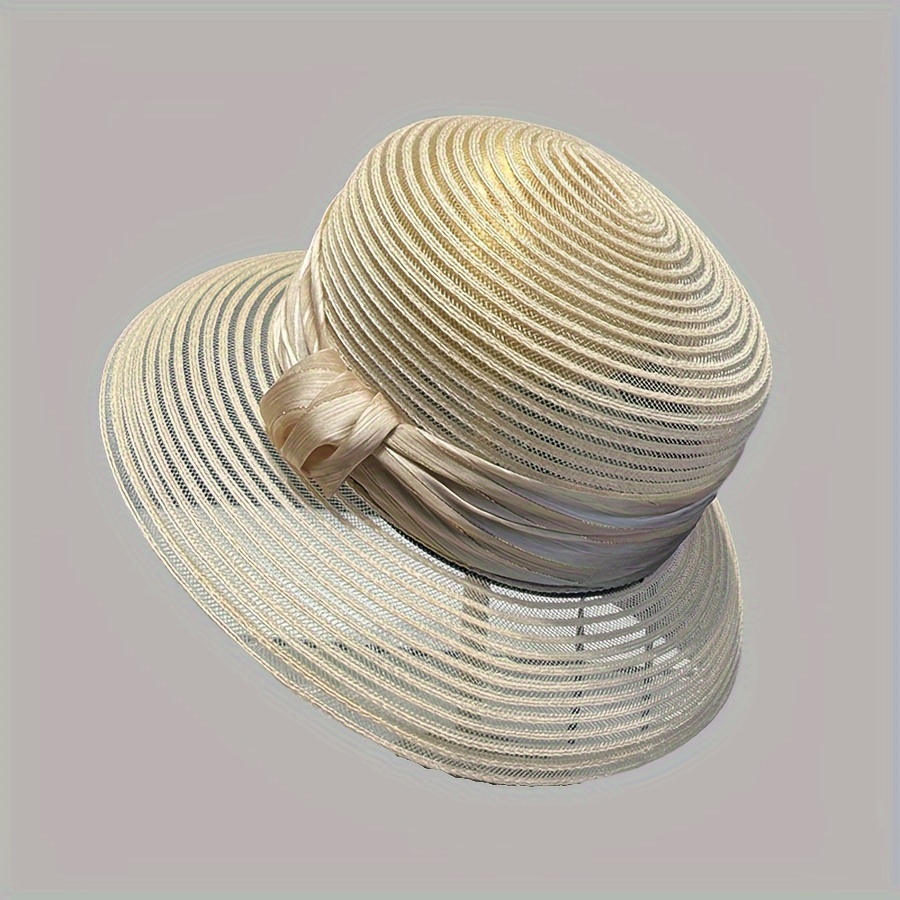 

Women's Summer Woven Hat, Luxurious Lightweight Breathable Sun Hat, French Style British Elegant Anti-uv Bucket Hat