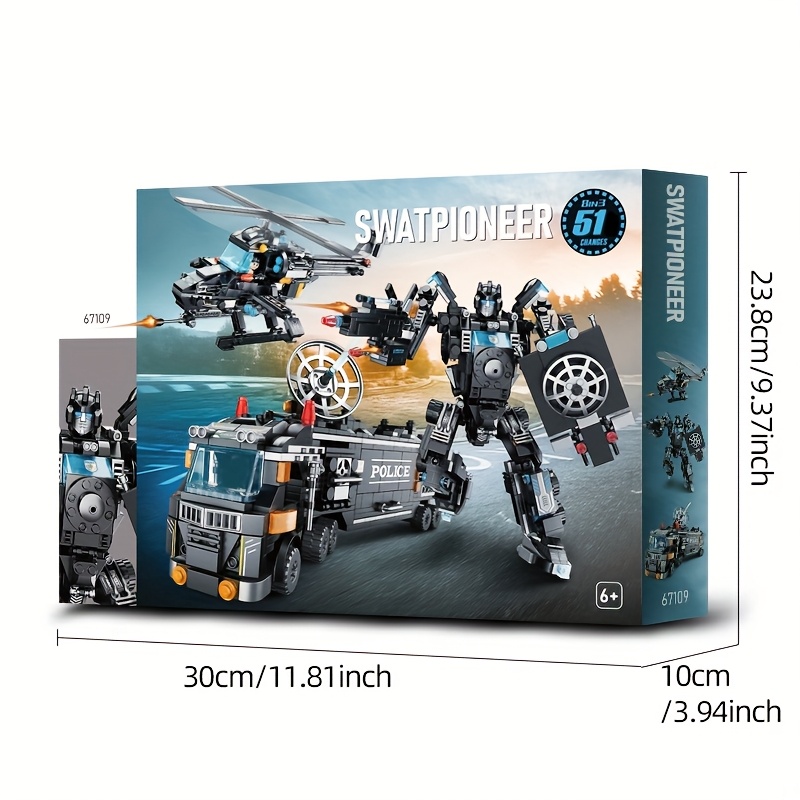 City Police Department Building Blocks Kit Toy, Police Car, Role-playing Toys for Boys And Girls, Halloween/Thanksgiving Day/Christmas Gift