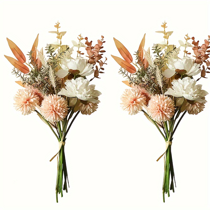 2pcs Premium Oxidation Resistance Artificial Flower, Artificial Flowers, Fake Plant Flower, Plastic Floral Wedding Bouquets Decoration