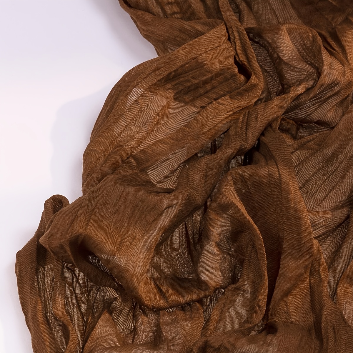 Image of 120-inch Long Brown Cheesecloth Table Runner For Fall Thanksgiving, Featuring A Boho Rustic Style, Perfect For Weddings, Parties, Baby Showers, Birthdays, And Holiday Decorations