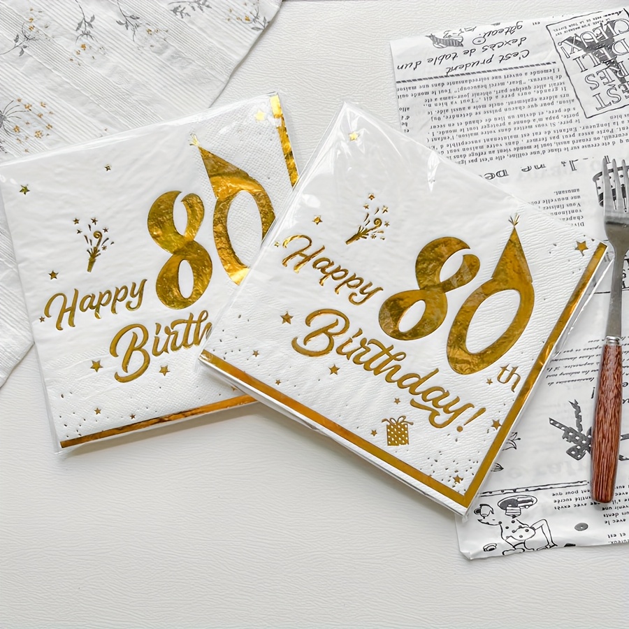 Image of 40pcs, Hot Stamping Platinum Hat 80 Patterns, Wood Double Layer Disposable Tissue Paper (6.5*6.5inch), Suitable For Birthday Party Party Etc.