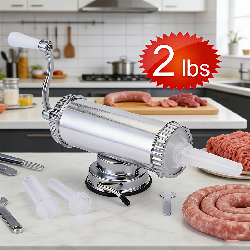 Image of New Cross-border Sausage Stuffer 2 Lb Aluminum Alloy Suction Cup Type Household Sausage Maker Manual Sausage Maker Sausage Machine