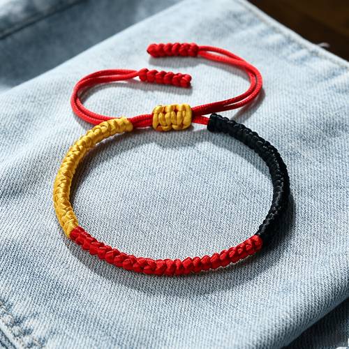 1pc fashion handmade woven adjustable men women couple best friend bangle gift holiday multicolor nylon rope bead