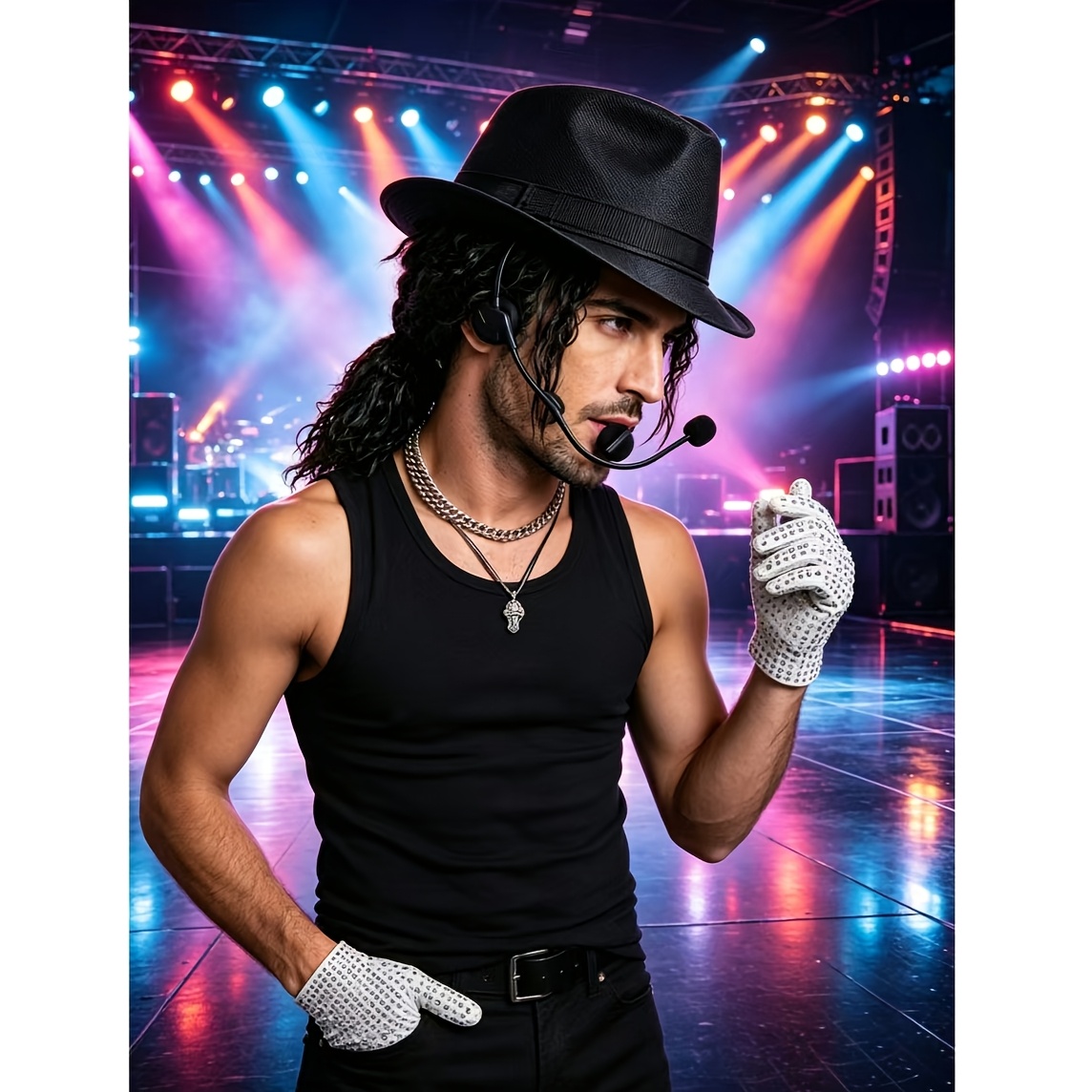 1980s Rock Star Dance Outfit Additions Set