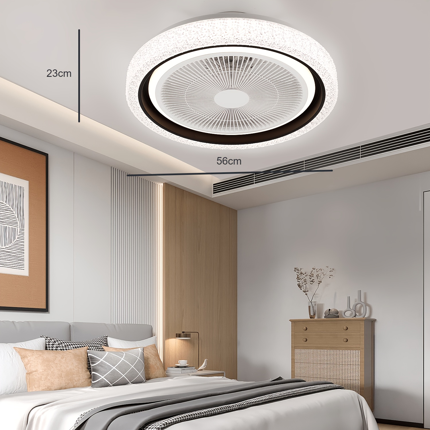 Smart Ceiling Fan with RGB Backlight and Remote