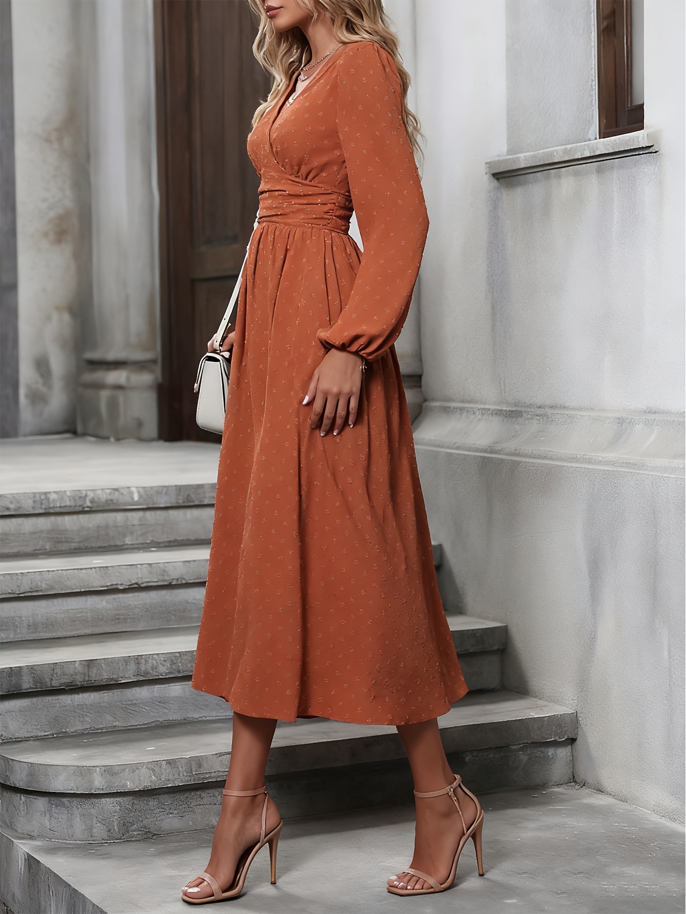 knee length dresses for ladies Stine Goya Gathered Long Sleeve Midi Dress main image 1
