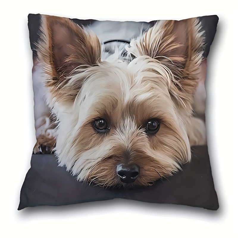 

1pc, Dog Print Short Plush Pillowcase (17.7 "x17.7"), Animal Theme Pillowcase, Home Decor, Room Decor, Bedroom Decor, Architectural Collectible Accessories (excluding Pillow Core)