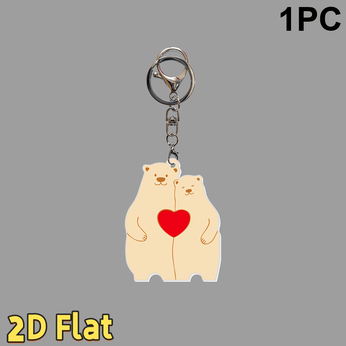 TEMU Customized Text Bear Family Keychain Uses A Warm Bear Family As The Design. A Sweet Token For Couples And A Warm Souvenir For Families. Engrave