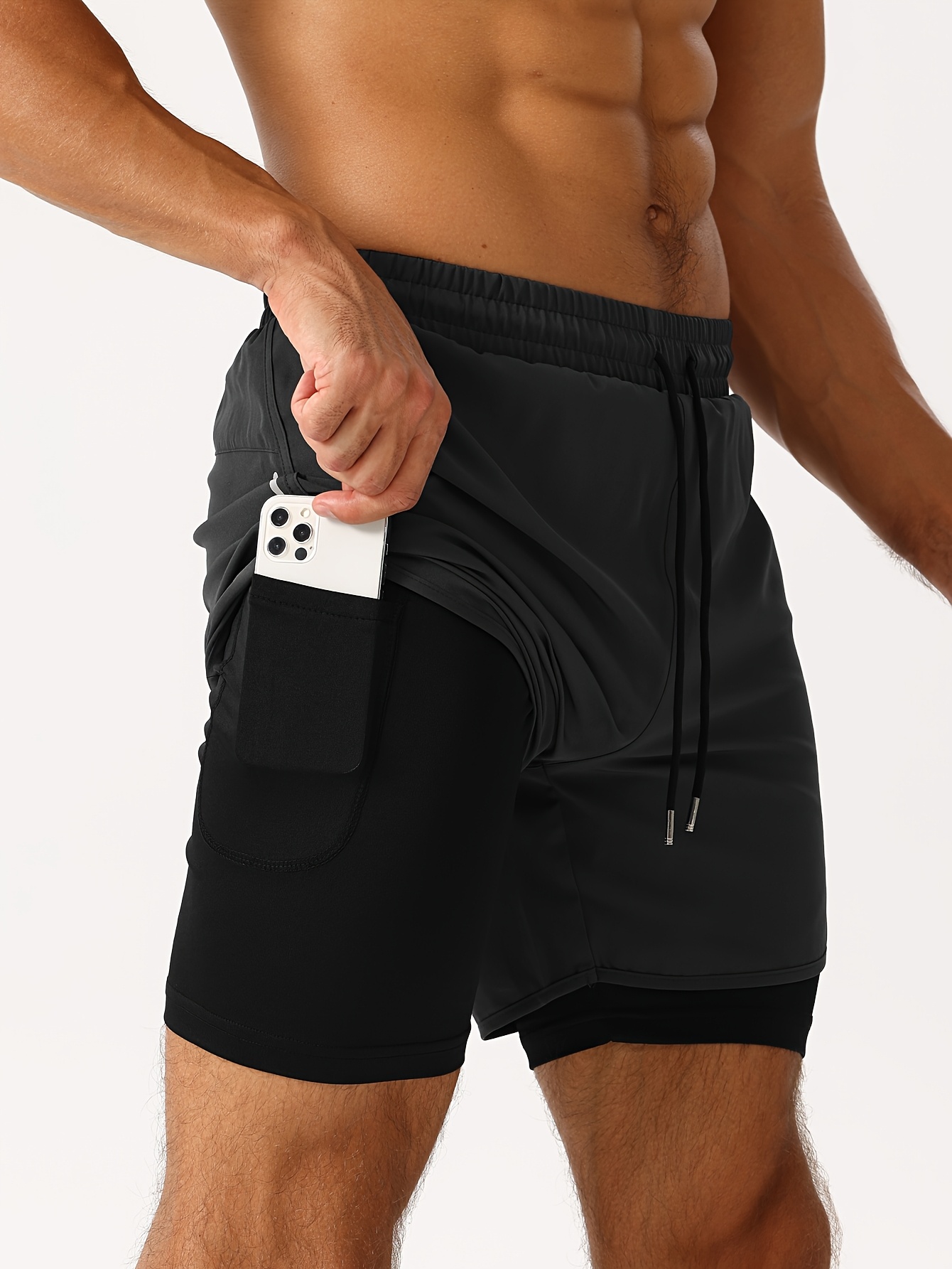 Men'S Shaping Sports Shorts with a Zip Pocket at The Back Waist