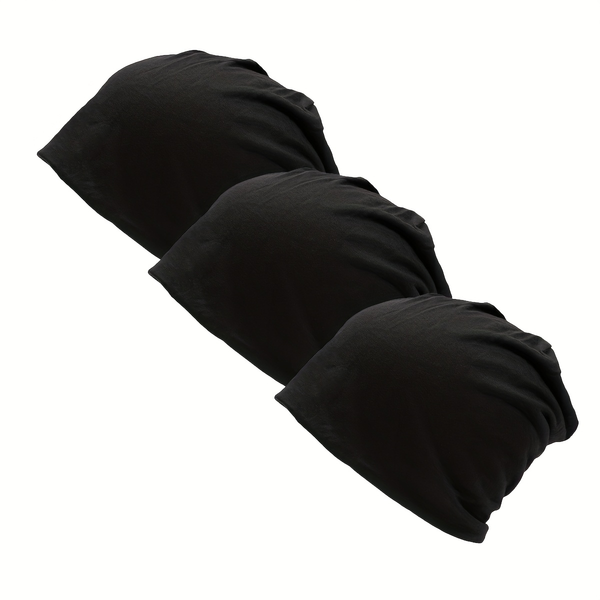 3pcs Pack Unisex Pullover Hat Solid Color Double-layer Adult Hat Polyester Beanies Cap