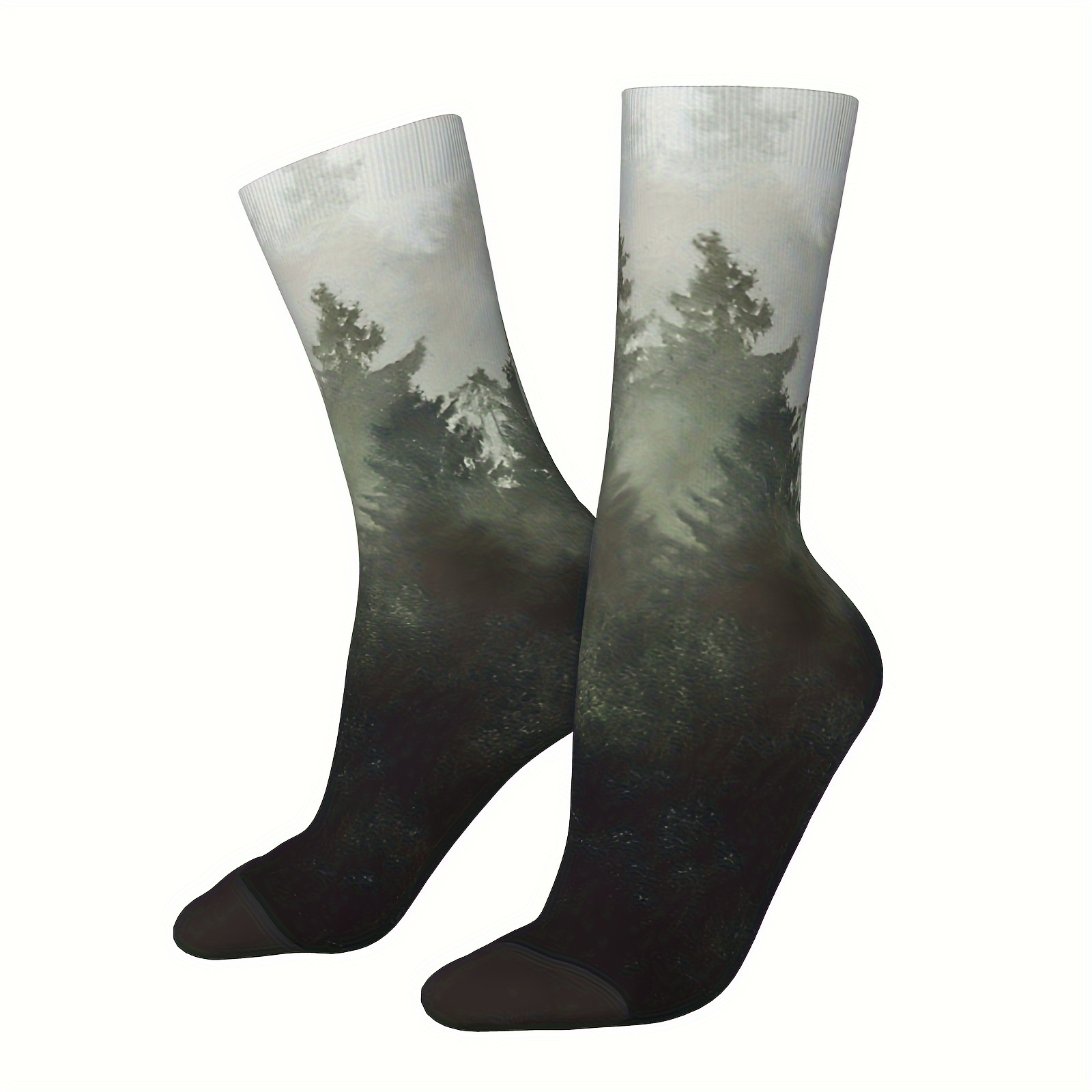 

Pattern 3d 1 Pair Men's Novelty Mid-calf Crew Socks, Breathable Comfy Casual Socks, Fashion Sports Socks As Holiday Gifts