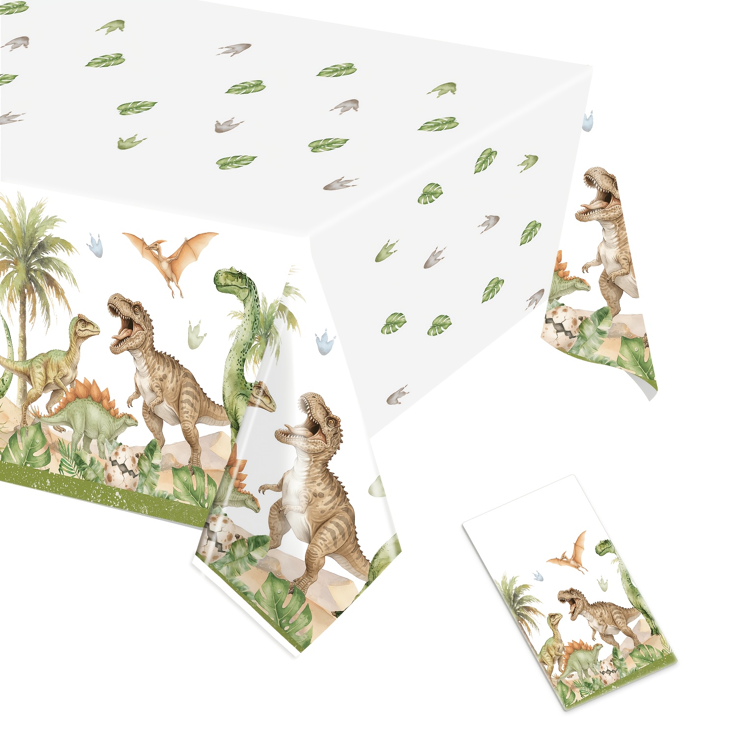 TEMU 1pc 3 Rex Birthday Party Decorations, Watercolor Dinosaur Party Tablecloth, 3rd Dinosaur Birthday Party Supplies, Dinosaur Baby Shower