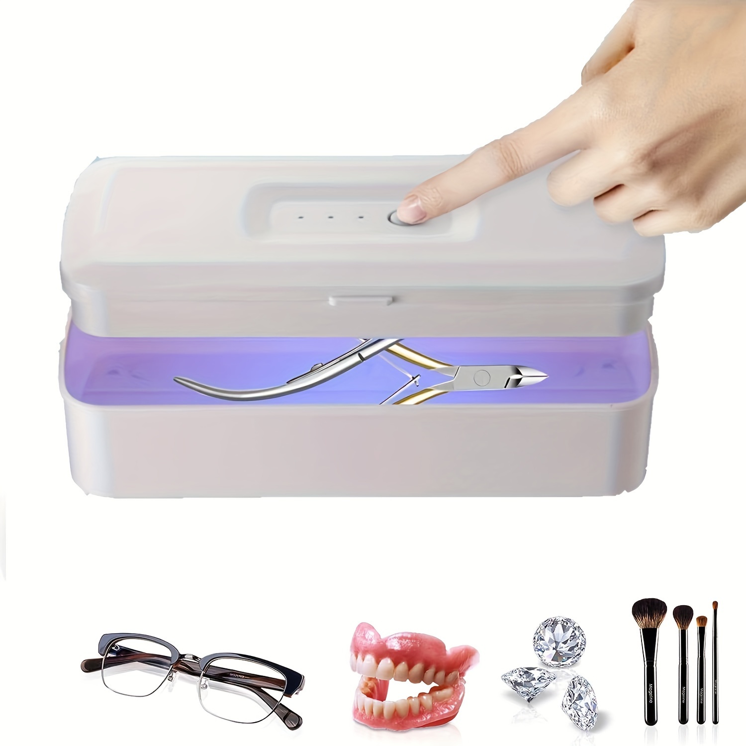 

Shawty Uv Light Sanitizer Box Uv-c Sterilizer Box, Nail Tool Sterilizer Portable Sterilization Box For Manicure Salon, Tweezers, Tattoo, Scissors, Jewelry, Phone, Watch, Keys (battery Not Included)