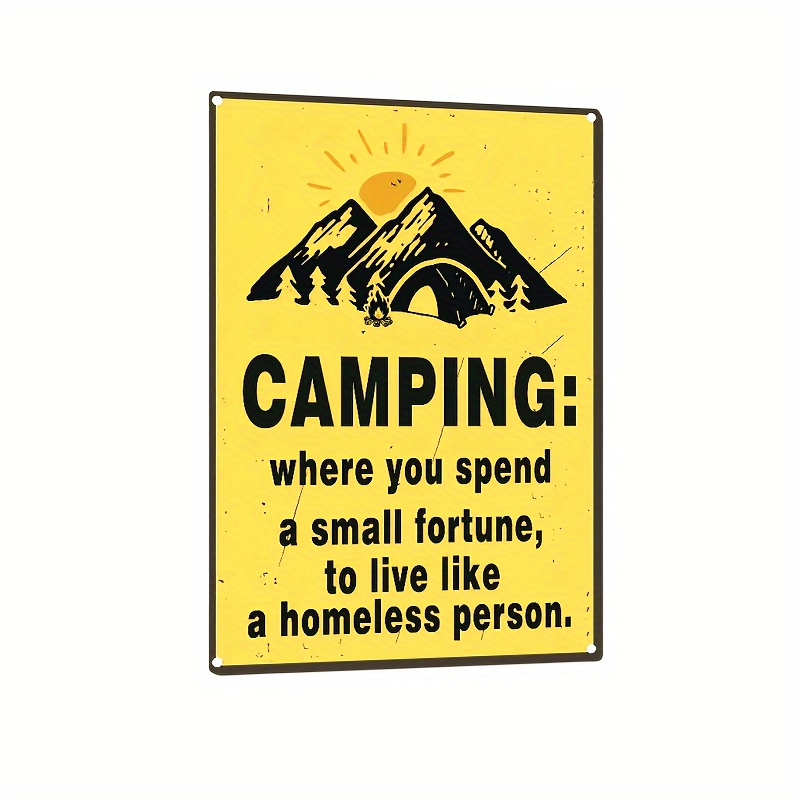 

1pc, Retro Camping Tin Sign - Vintage Metal Wall Art For Outdoor Decor, Campers, Home, Coffee Bar, Restaurant - 8''x12''/20cm*30cm Yard, Porch, Toilet, Home, Universal