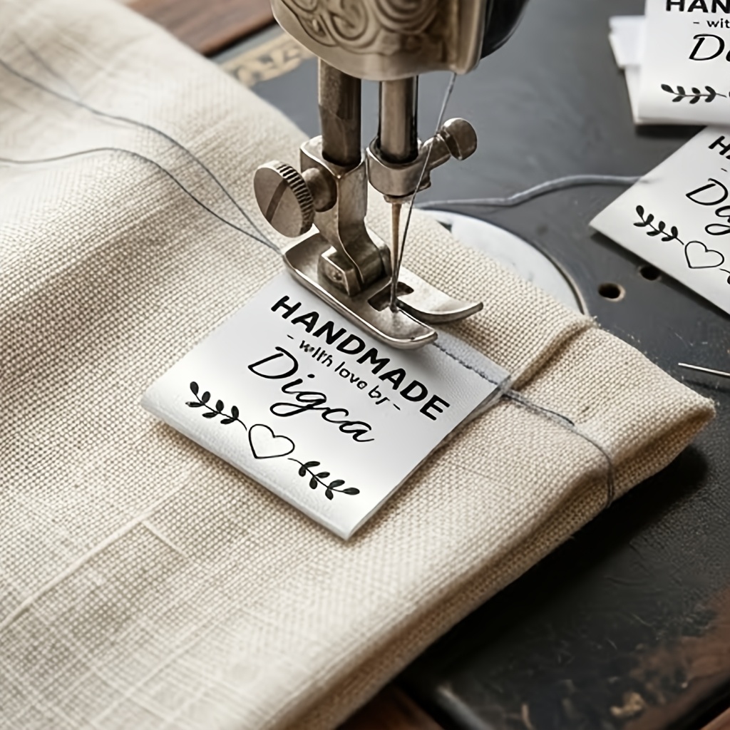 TEMU 48 Personalized Clothing Labels- Custom Washable Satin Name Tags For Handmade Products, Crochet, Diy Crafts- Printed Fabric Labels For Sewing
