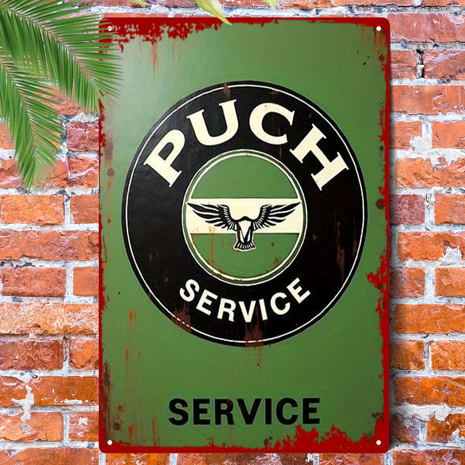 TEMU 2d Flat, 2d Flat - 1pc Vintage Motorcycle Service Sign | Heavy-duty Iron Retro Garage & For Man Cave Wall Decor - 8x12 Inch (20x30cm) Weathered