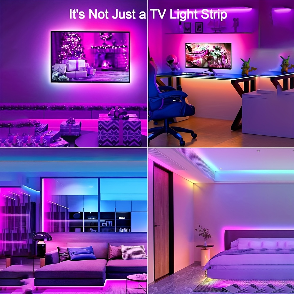 1 Stk. USB 5050 RGB LED Streifen Licht, Farbwechsel möglich, Betrieb mit DC 5V, Zuschneidbares Design mit physischem Tastenstecker, Einstellbare Helligkeit und Farbe (Batterie und Fernbedienung nicht enthalten)