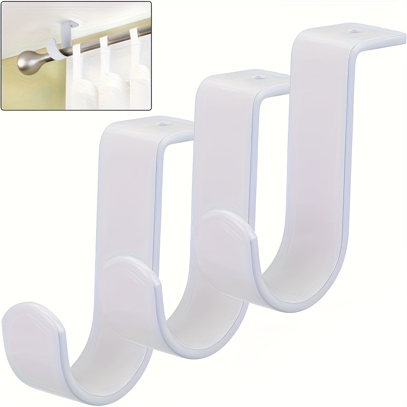 TEMU 3pcs Ceiling Mounted Curtain Rod Bracket, Metal Single Window Curtain Hanging Holder Suitable For 5/8-1 Inch Rods, Heavy Duty Rod Brackets For