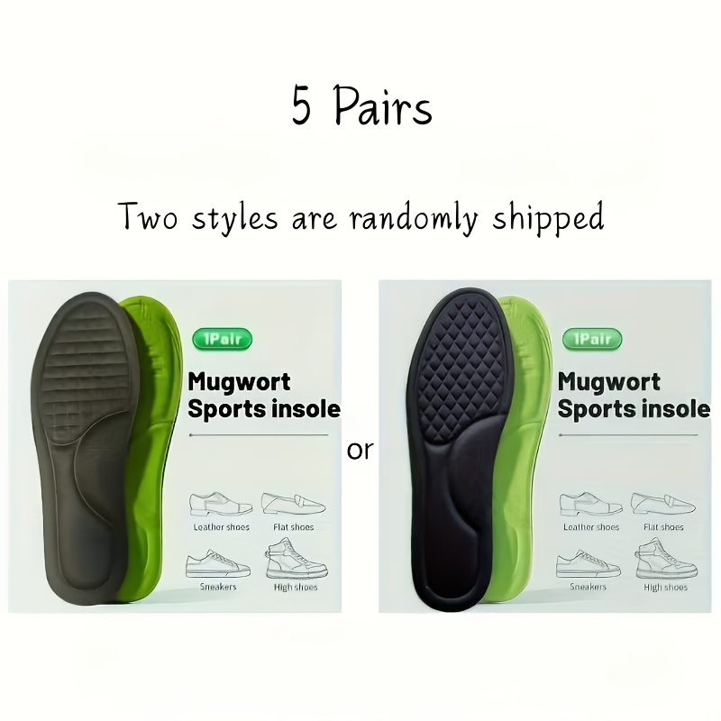 TEMU 5 paires de coussinets d'air de sport ultra-doux pour hommes et femmes, absorption des chocs pour de longues périodes , prévention des pieds,