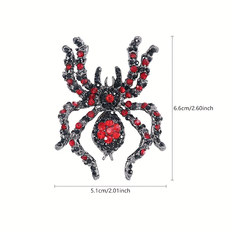 Image of Fashionable Large Spider Brooch For Suits, Dresses, Sweaters, Scarves, Shawls, And Coats; A Halloween Accessory With Rhinestones, Featuring A Delicate And Unique Animal Design