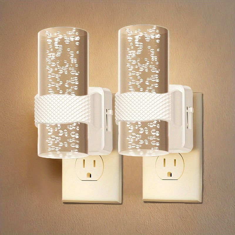 TEMU Night Lights Plug Into Wall, Led Night Light Plug In, 3000k Dimmable Night Lights With Adjustable Brightness, Modern Automatic Plug In Night Light With Light Sensor For Hallway Bedroom, 2 Pack