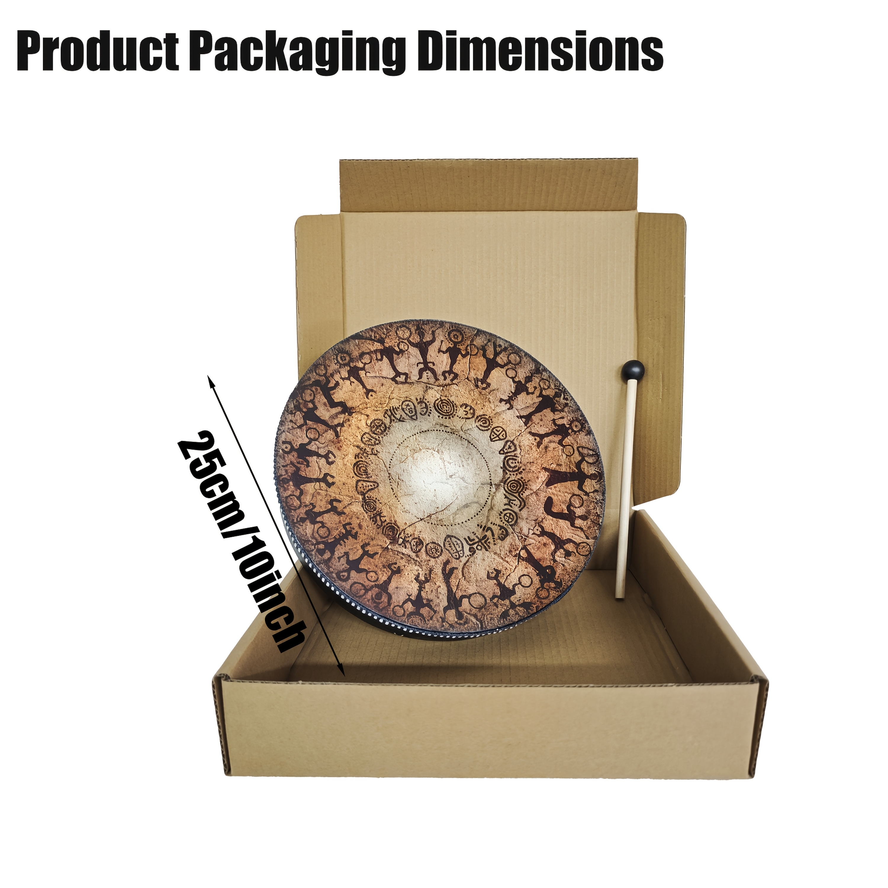 Image of A Instrument - A Handheld Circle Drum Shaped Of Life. A Viking-style Handmade Drum With A Deep, Sound. A Gift For Music Lovers. The Perfect Halloween Carnival Party Or Christmas Present
