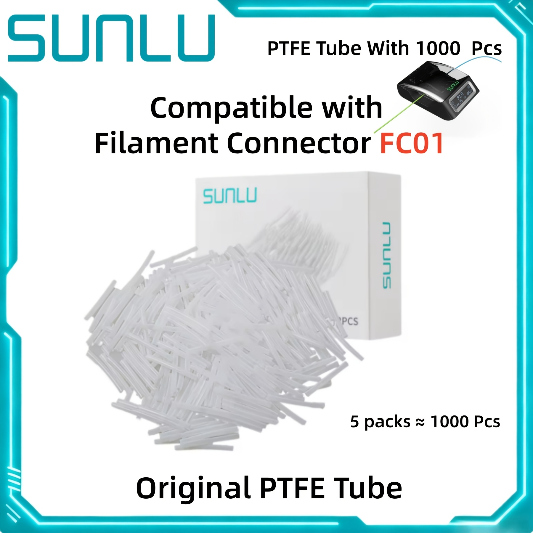 Image of Sunlu Original 1000pcs Ptfe Tube For 1.75mm Filament Welder Joiner Fc01 Filament Welding Ptfe Tube 3d Printer Additions