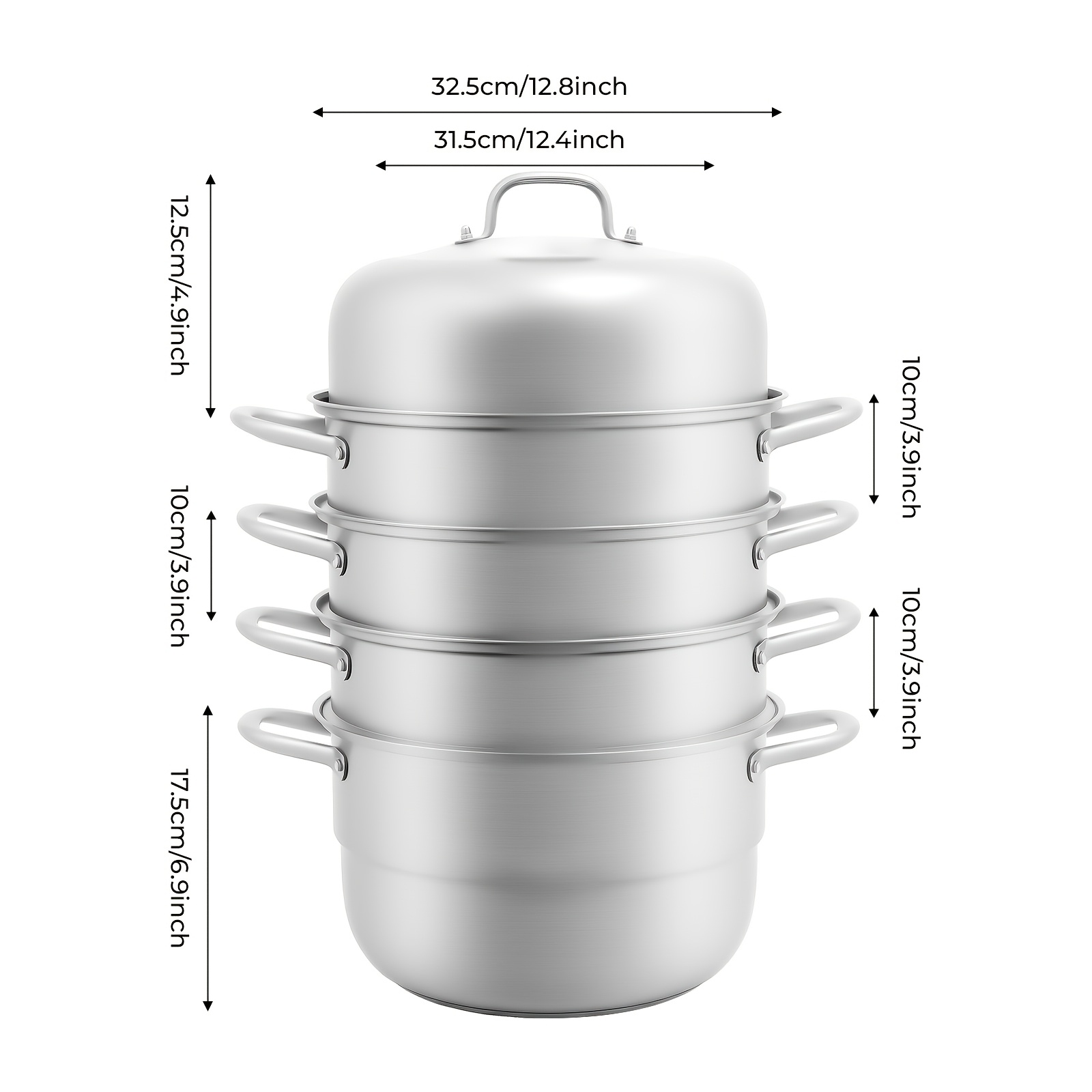 5 Layer Steamer Year Household Pot Deepening Thickened 304 Stainless Steel 32cm Soup Steamer Universal Large Steamer, 304 Stainless Steel Pot, 304 Stainless Steel Steamer, Steamer