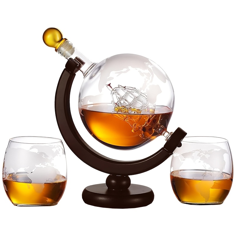 Carafe à Whisky En Forme De Requin Avec 4 Verres - 1000 Ml, Verre Borosilicate, Robinet Inox - 8