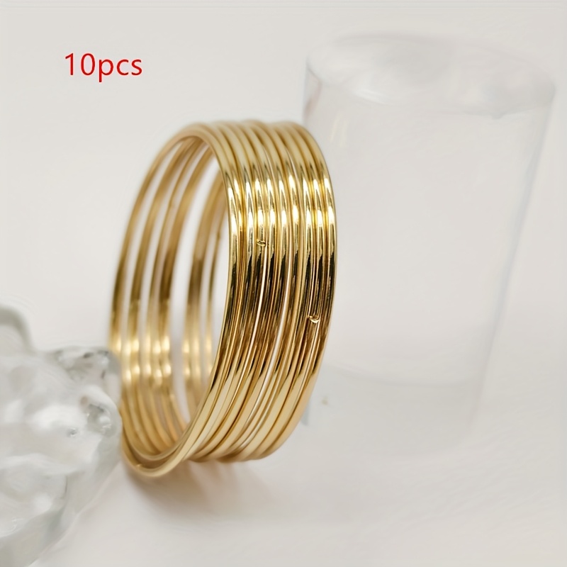 TEMU 10pcs Women' Bracelet Set, Metal Fashion Stackable Multi-piece Value Bracelets, Best Friend Gift