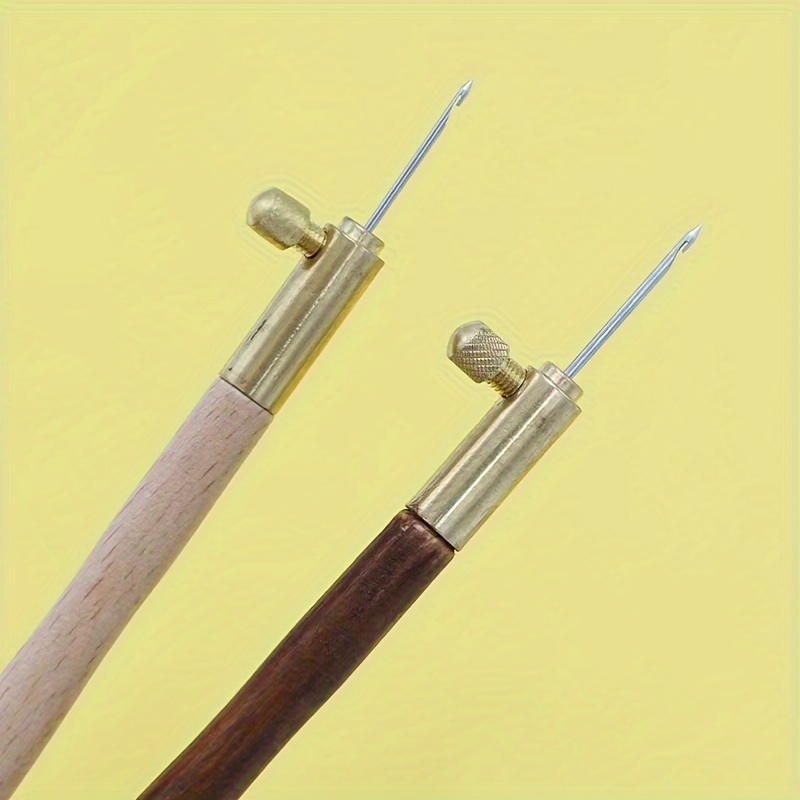 Wooden Handle French Reverse Embroidery Crochet Hook Set